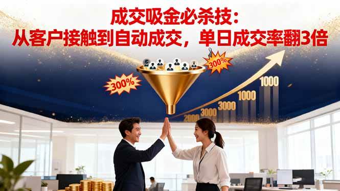 (16432期)吸金成交营销必杀技:从客户接触到自动成交,单日成交率翻3倍-副业资源网