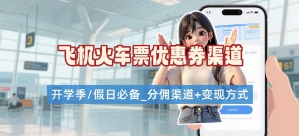 学生党必看！机票火车票优惠券申请渠道 + 项目打法，开学季节日速存-副业资源网
