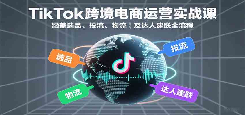 TikTok跨境电商运营实战课：涵盖选品、投流、物流及达人建联全流程-副业资源网