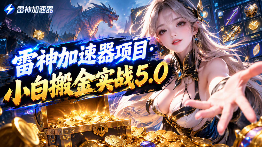 雷神加速器项目·小白搬金实战5.0,抖音W播100-150r,小白入局一天也能几十r-副业资源网