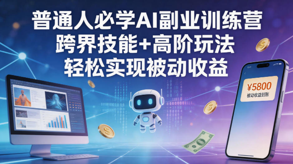 普通人必学AI副业训练营跨界技能+高阶玩法轻松实现被动收益-副业资源网