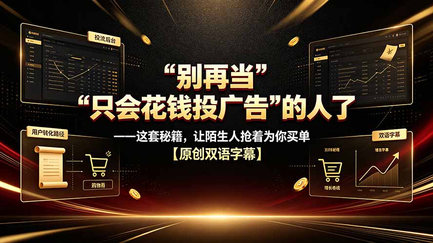 别再当“只会花钱投广告”的人了——这套秘籍，让陌生人抢着为你买单【原创双语字幕】-副业资源网