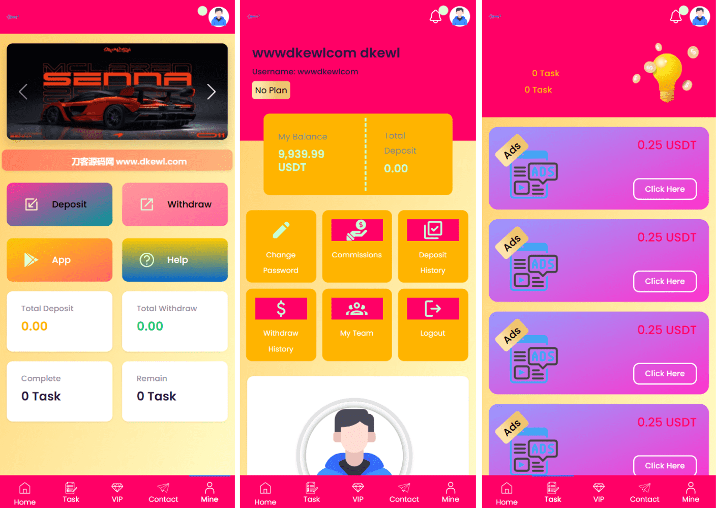 SENNA海外广告奖励投资理财源码/附详细教程-副业资源网