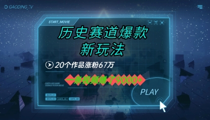 20个作品涨粉67W，一条视频收益1k+，历史赛道爆款新玩法-副业资源网