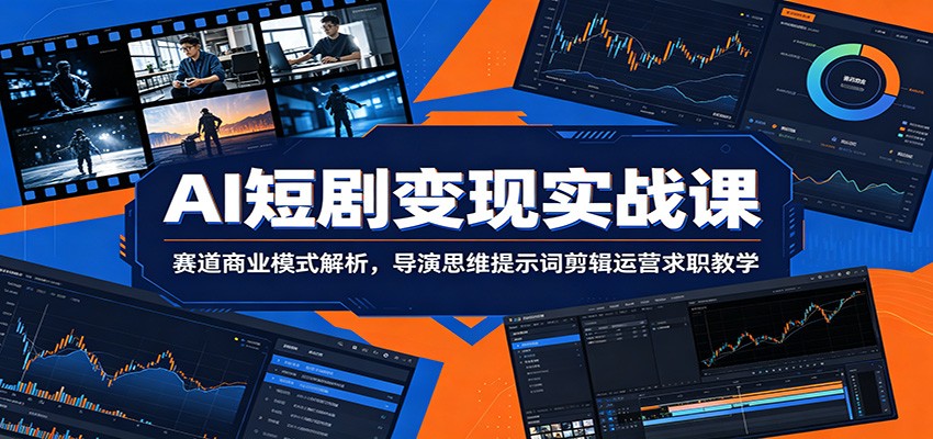 AI短剧变现实战课：赛道商业模式解析，导演思维提示词剪辑运营求职教学-副业资源网