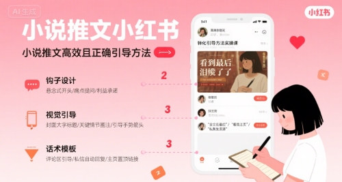 小说推文小红书高转化引导方法实操课，小说推文高效且正确引导方法-副业资源网