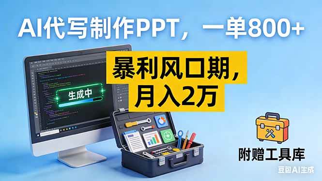 （16967期）AI代写制作PPT，一单800+， 暴利风口期，月入2万【附工具】-副业资源网