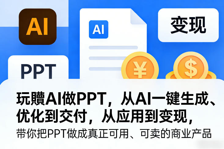 玩賺AI做PPT，从AI一键生成、优化到交付，从应用到变现，带你把PPT做成真正可用、可卖的商业产品（更新0904）-副业资源网
