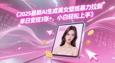 2025最新AI生成美女壁纸暴力拉新, 单日变现3张+，小白轻松上手-副业资源网
