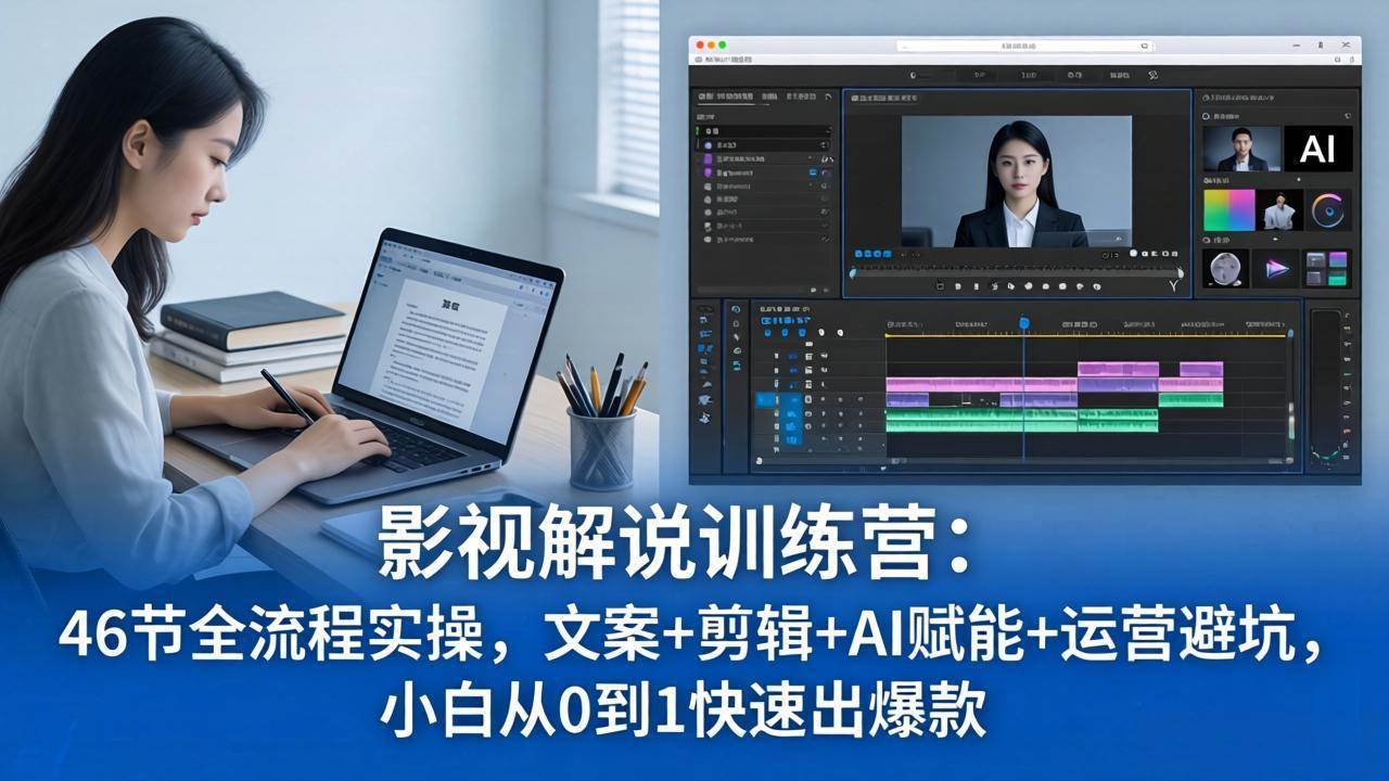 (18053期)影视解说特训营:46节全流程实操,文案+剪辑+AI赋能+运营避坑,小白从0到1快速出爆款-副业资源网