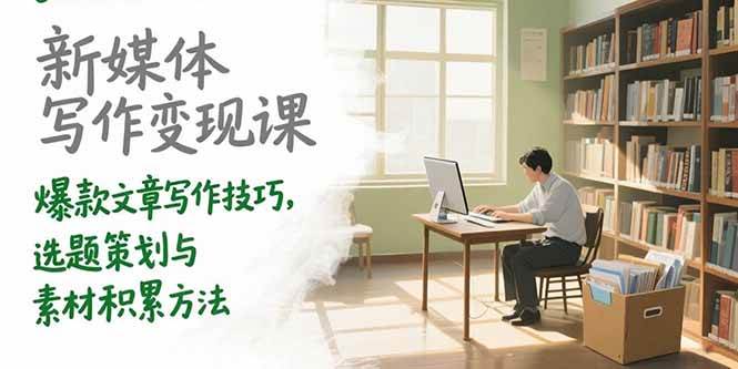 （15345期）新媒体写作变现课，爆款文章写作技巧，选题策划与素材积累方法-副业资源网