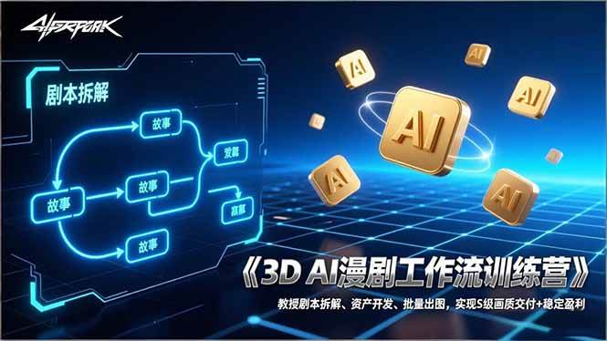 （17276期）3D AI漫剧工作流训练营：教授剧本拆解、资产开发、批量出图，实现S级画质交付+稳定盈利-副业资源网