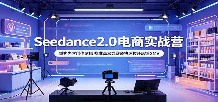 Seedance2.0电商实战营：重构内容创作逻辑，找准高潜力赛道快速拉升店铺GMV-副业资源网