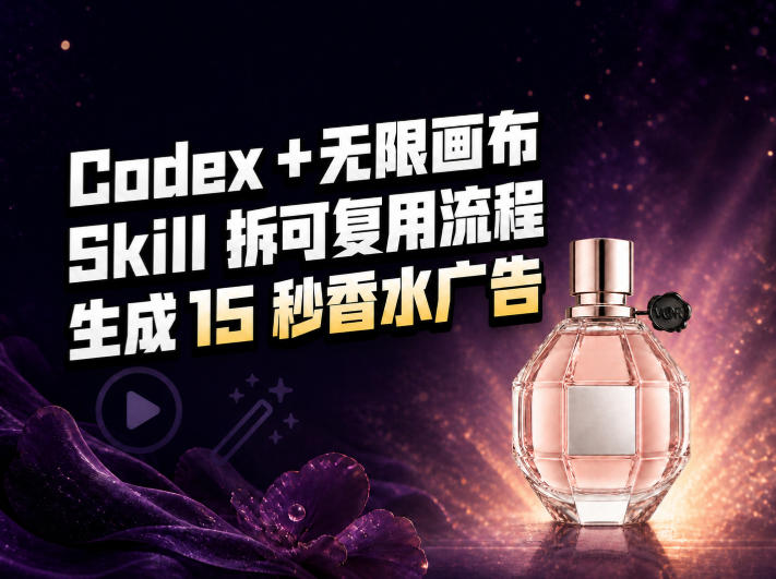 我把Amazon香水视频拆成Codex Skill:无限画布负责最后15秒-副业资源网