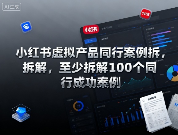 小红书虚拟产品同行案例拆解，至少拆解100个同行成功案例（完结）-副业资源网