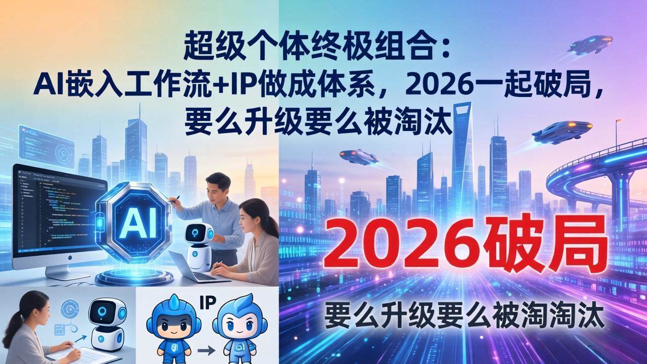 （17789期）超级个体终极组合：AI嵌入工作流+IP做成体系，2026一起破局，要么升级要么被淘汰-副业资源网