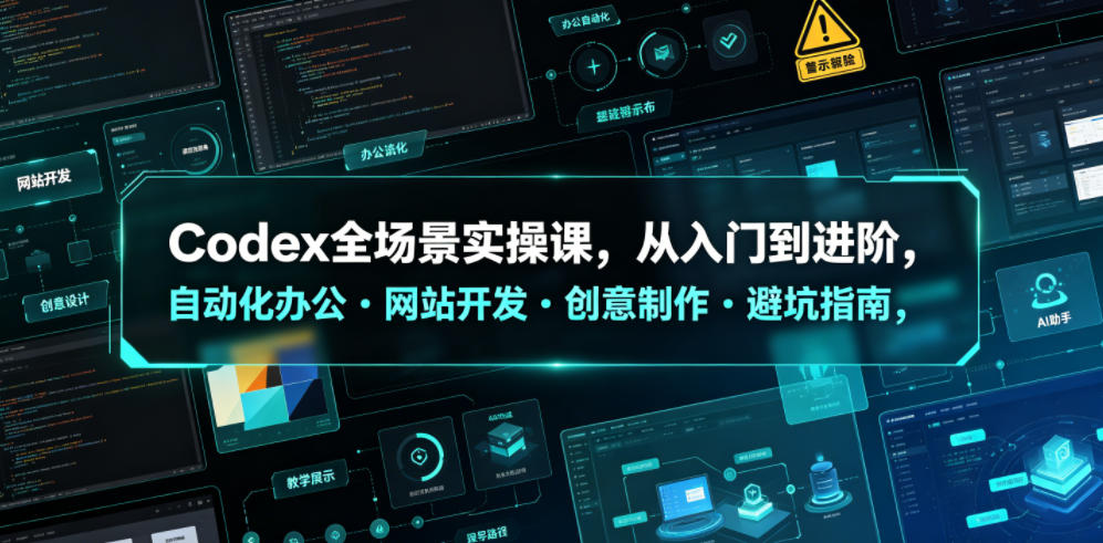 Codex全场景实操课，从入门到进阶，自动化办公・网站开发・创意制作・避坑指南，全流程教学-副业资源网