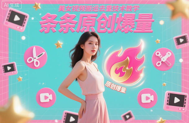 美女视频搬运去重技术教学，条条原创爆量-副业资源网