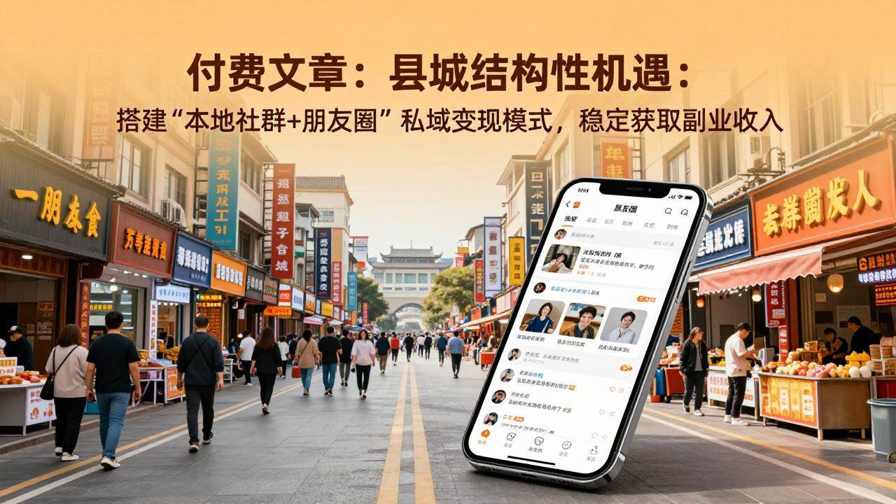 （17518期）付费文章：县城结构性机遇：搭建“本地社群+朋友圈”私域变现模式，稳定获取副业收入-副业资源网