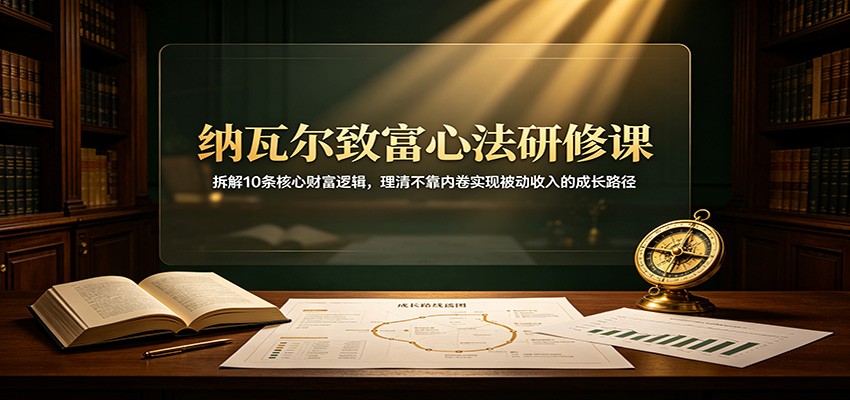 纳瓦尔致富心法研修课:拆解10条核心财富逻辑,理清不靠内卷实现被动收入的成长路径-副业资源网