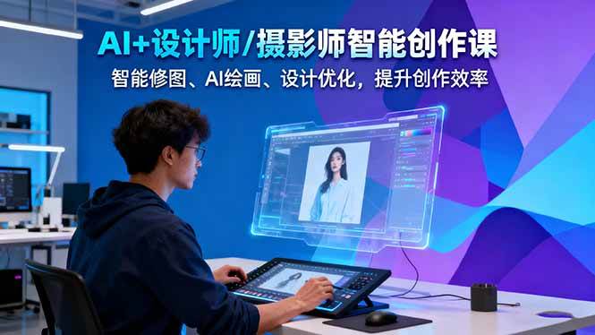 （16398期）AI+设计师/摄影师智能创作课：智能修图、AI绘画、设计优化，提升创作效率-副业资源网