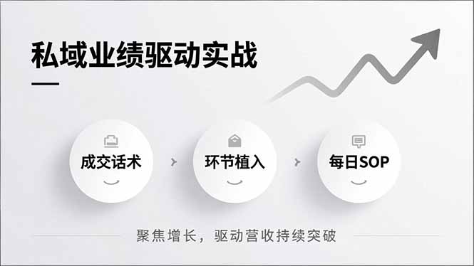 私域业绩驱动实战，成交话术、环节植入、每日SOP，聚焦增长，驱动营收持续突破-副业资源网