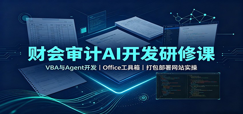 财会审计AI开发研修课：VBA与Agent开发，Office工具箱，打包部署网站实操-副业资源网