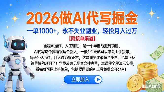 （16924期）2026做AI代写掘金，一单1000+，永不失业副业，轻松月入过万-副业资源网