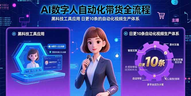 （15699期）AI数字人自动化带货全流程：黑科技工具应用 日更10条的自动化视频生产体系-副业资源网