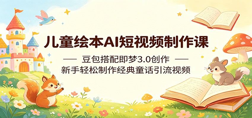儿童绘本AI短视频制作课：豆包搭配即梦3.0创作，新手轻松制作经典童话引流视频-副业资源网