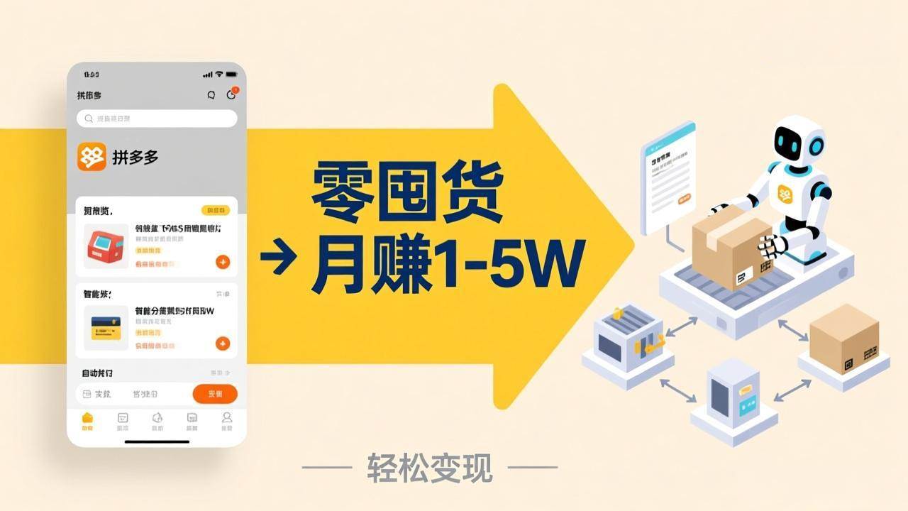 （17490期）不用囤货不用跑单！拼多多虚拟玩法，机器人管理发货和客服，帮你月赚 1-5W-副业资源网