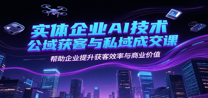 实体企业AI技术公域获客与私域成交课，帮助企业提升获客效率与商业价值-副业资源网