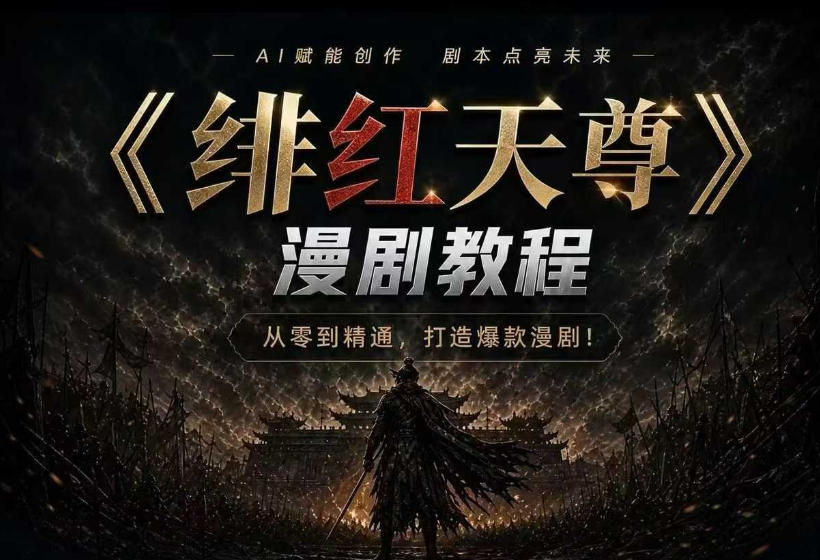 绯红天尊AI漫剧系统教程|从零入门到精通,工具运用+剧本创作+爆款逻辑+提示词素材+镜头剪辑,全套爆款漫剧落地实战课-副业资源网