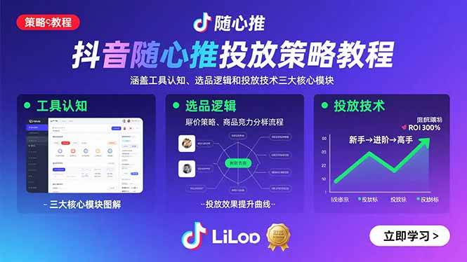 （15828期）抖音随心推投放策略教程：涵盖工具认知、选品逻辑和投放技术三大核心模块-副业资源网