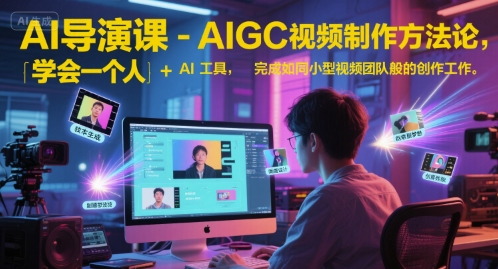 AI导演课-AIGC视频制作方法论，学会一个人+AI工具，完成如同小型视频团队般的创作工作，实现导演梦-副业资源网