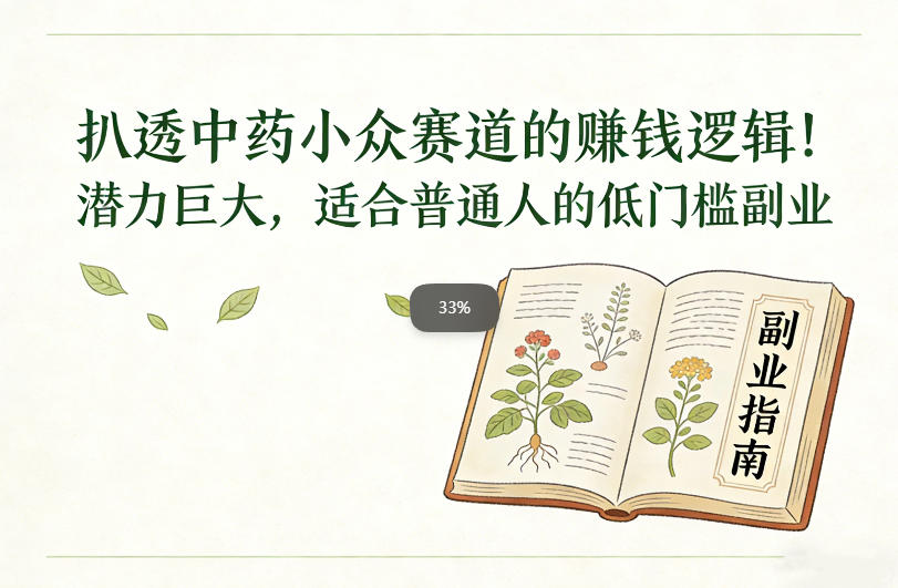 扒透中药小众赛道的賺米逻辑，潜力巨大，适合普通人的低门槛副业-副业资源网