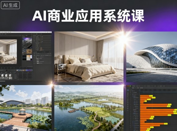 AI商业应用系统课，室内-软装-建筑-景观，智能设计+效果图+动画画实战-副业资源网