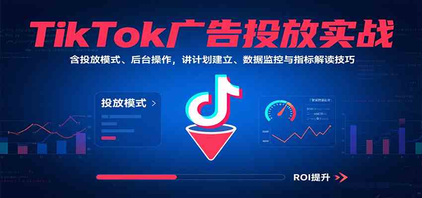 TikTok广告投放实战，含投放模式、后台操作，讲计划建立、数据监控与指标解读技巧-副业资源网
