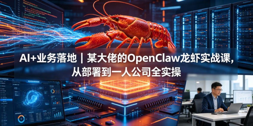 AI+业务落地|某大佬的OpenClaw小龙虾实战课,从部署到一人公司全实操-副业资源网