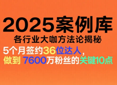 2025案例库，收录各行业大咖的方法论，各行业大咖方法论揭秘-副业资源网