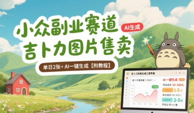 小众副业赛道 吉卜力图片售卖 单日2张+ AI一键生成【附教程】-副业资源网