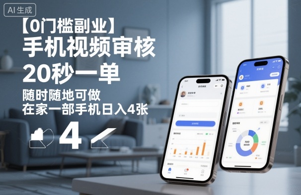 【0门槛副业】手机视频审核,20秒一单,随时随地可做,在家一部手机日入4张【揭秘】-副业资源网