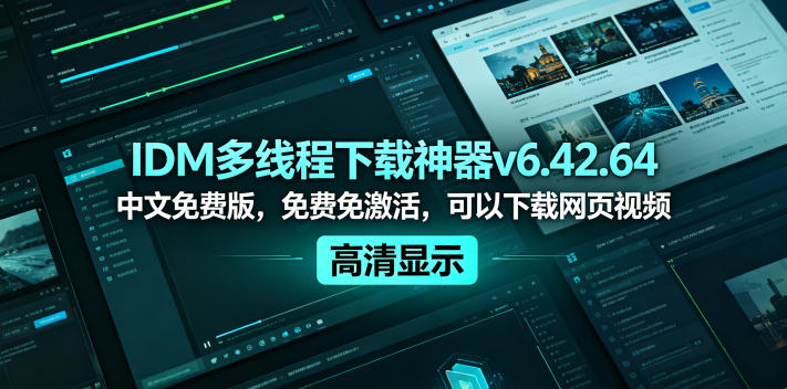 IDM多线程下载神器v6.42.64中文免费版,免费免激活,可以下载网页视频(例如飞书文档内的视频)-副业资源网