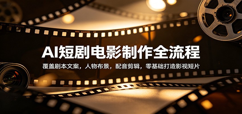 AI短剧电影制作全流程：覆盖剧本文案，人物布景，配音剪辑，零基础打造影视短片-副业资源网