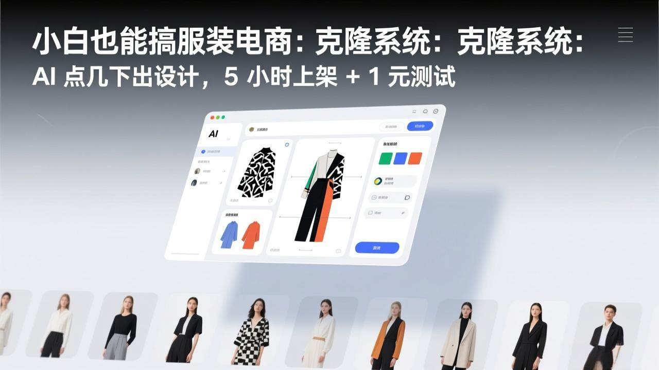 （17411期）小白也能搞服装电商：克隆系统：AI 点几下出设计，5 小时上架 + 1 元测试-副业资源网
