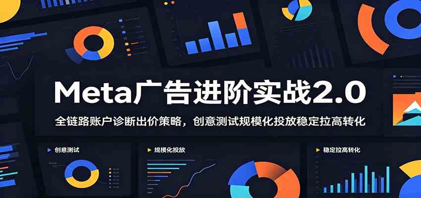 Meta广告进阶实战2.0：全链路账户诊断出价策略，创意测试规模化投放稳定拉高转化-副业资源网