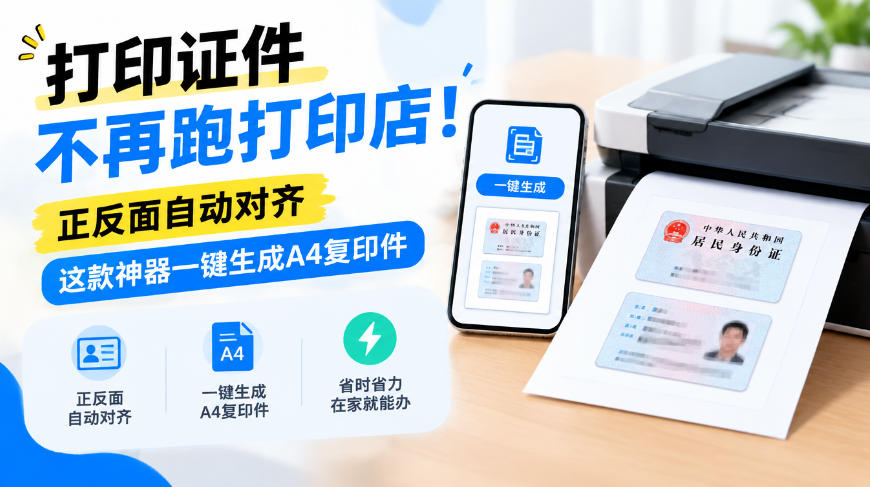 打印证件不再跑打印店!正反面自动对齐,这款神器一键生成A4复印件-副业资源网
