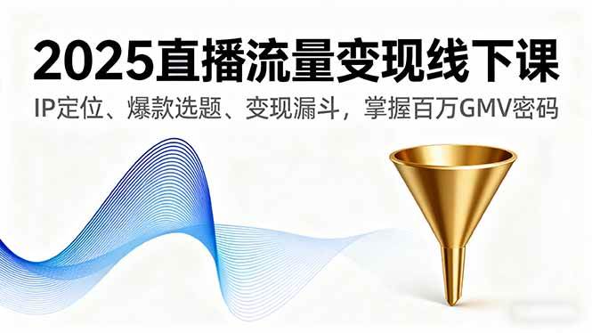 （16062期）2025直播流量变现线下课，IP定位、爆款选题、变现漏斗，掌握百万GMV密码-副业资源网
