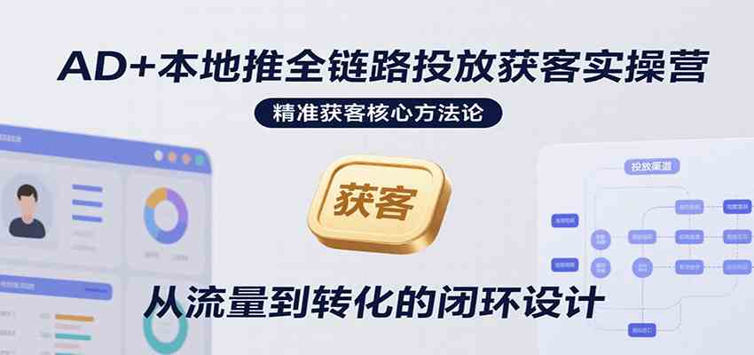 AD+本地推全链路投放获客实操营，快速掌握精准获客技巧，当天投放当天转化高效营销-副业资源网
