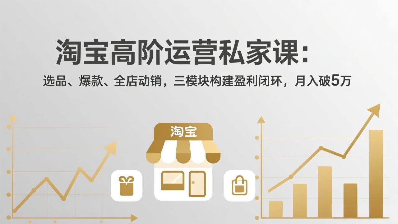 （17944期）淘宝高阶运营私家课（更新26年4月）：选品、爆款、全店动销，三模块构建盈利闭环，月入破5万-副业资源网